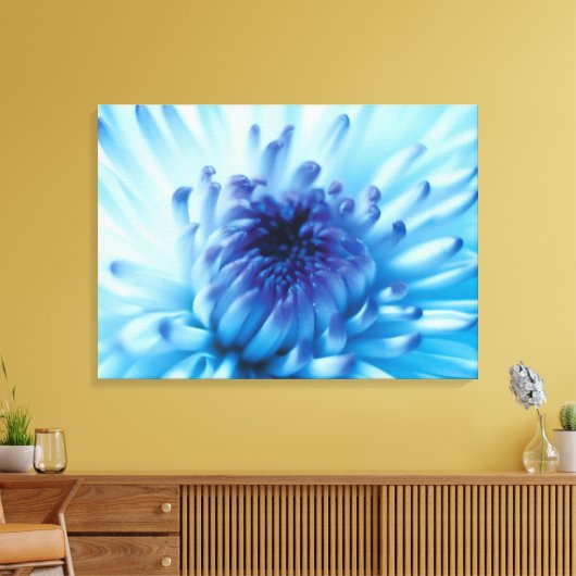 Blauwe bloem canvas afdruk (Insitu (Woonkamer))