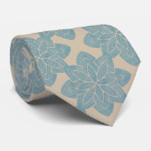 Blauwe Bloem Carving Stropdas (Opgerold)