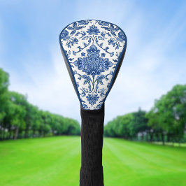 Blauwe Bloem Chinoiserie Witte Waterverf Golfheadcover