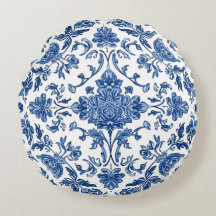 Blauwe Bloem Chinoiserie Witte Waterverf