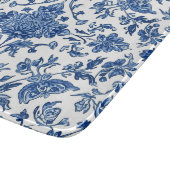 Blauwe Bloem Chinoiserie Witte Waterverf Snijplank (Hoek)