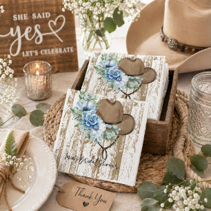 Blauwe bloem cowgirl servetten 