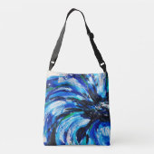 Blauwe bloem crossbody tas (Achterkant)