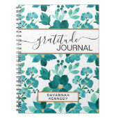 Blauwe bloem dankbaarheid journaal notitieboek (Voorkant)