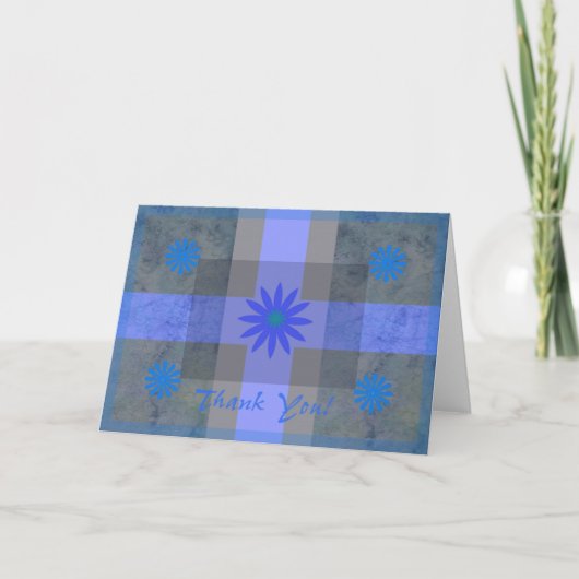 Blauwe Bloem Dankkaart Bedankkaart (Voorkant)