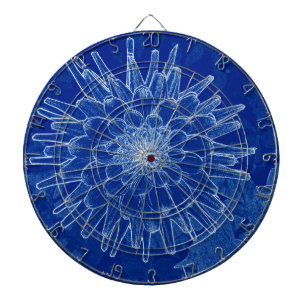 blauwe bloem dartbord