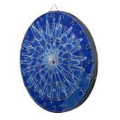 blauwe bloem dartbord (Voorkant Rechts)