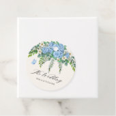 Blauwe bloem decoratie bedankjes labels (In situ)