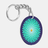 Blauwe bloem Design60001 Sleutelhanger (Voorkant Links)