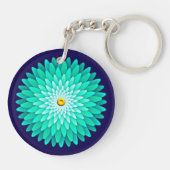 Blauwe bloem Design60001 Sleutelhanger (Achterkant)