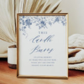 Blauwe bloem Deze kaars brandt bruiloft gedenkteke Poster