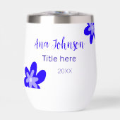 Blauwe bloem doodle naam titel jaar 20XX beroep (Voorkant)