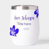 Blauwe bloem doodle naam titel jaar 20XX beroep (Achterkant)