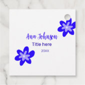 Blauwe bloem doodle naam titel jaar 20XX beroep Bedankjes Labels (Achterkant)