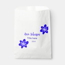 Blauwe bloem doodle naam titel jaar 20XX beroep Bedankzakje