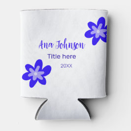 Blauwe bloem doodle naam titel jaar 20XX beroep Blikjeskoeler