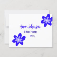 Blauwe bloem doodle naam titel jaar 20XX beroep