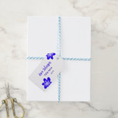 Blauwe bloem doodle naam titel jaar 20XX beroep Cadeaulabel (Met Touw)