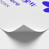 Blauwe bloem doodle naam titel jaar 20XX beroep Cadeaupapier (Hoek)