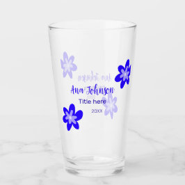 Blauwe bloem doodle naam titel jaar 20XX beroep Glas