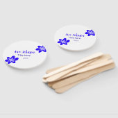 Blauwe bloem doodle naam titel jaar 20XX beroep Handwaaier (Niet-gemonteerd)