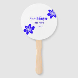 Blauwe bloem doodle naam titel jaar 20XX beroep Handwaaier