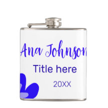 Blauwe bloem doodle naam titel jaar 20XX beroep