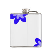 Blauwe bloem doodle naam titel jaar 20XX beroep Heupfles (Achterkant)