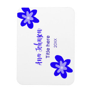 Blauwe bloem doodle naam titel jaar 20XX beroep Magneet