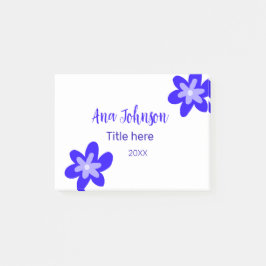 Blauwe bloem doodle naam titel jaar 20XX beroep Post-it® Notes