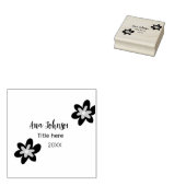 Blauwe bloem doodle naam titel jaar 20XX beroep Rubberstempel (Gestempeld)