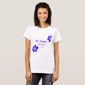 Blauwe bloem doodle naam titel jaar 20XX beroep T-shirt (Voorkant volledig)