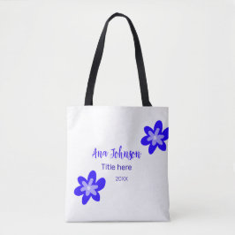 Blauwe bloem doodle naam titel jaar 20XX beroep Tote Bag