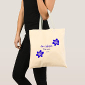 Blauwe bloem doodle naam titel jaar 20XX beroep Tote Bag (Voorkant (product))
