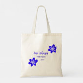 Blauwe bloem doodle naam titel jaar 20XX beroep Tote Bag (Achterkant)