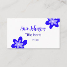 Blauwe bloem doodle naam titel jaar 20XX beroep