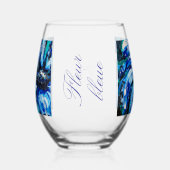 Blauwe bloem Drinkware Set Wijnglas Zonder Voet (Rechts)