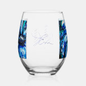 Blauwe bloem Drinkware Set Wijnglas Zonder Voet (Links)