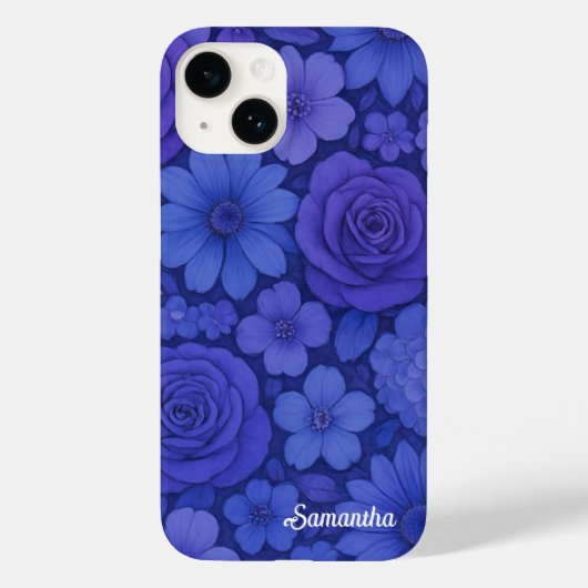 Blauwe bloem Elegant Botanisch Case-Mate iPhone Case (Achterkant)