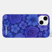 Blauwe bloem Elegant Botanisch Case-Mate iPhone Case (Achterkant (horizontaal))