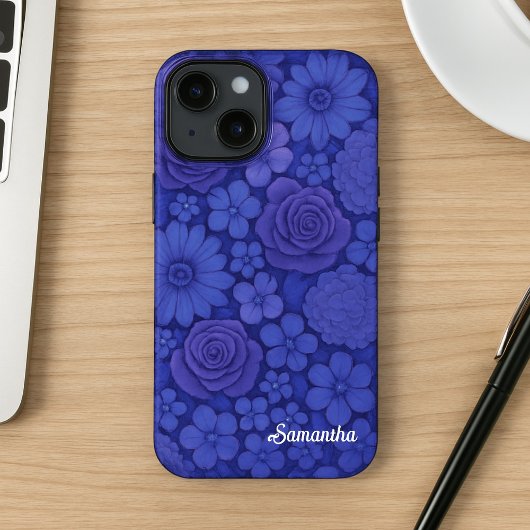 Blauwe bloem Elegant Botanisch Case-Mate iPhone Case