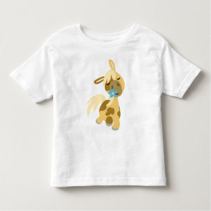 Blauwe bloem en Pony T-shirt