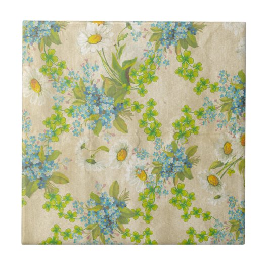  blauwe bloem en zeeduivel tegeltje (Voorkant)