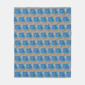 Blauwe bloem fleece deken (Voorkant)