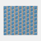 Blauwe bloem fleece deken (Voorkant (Horizontaal))