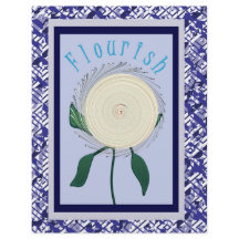 Blauwe Bloem Flourish Schrapboek Papier 2-zijdige 