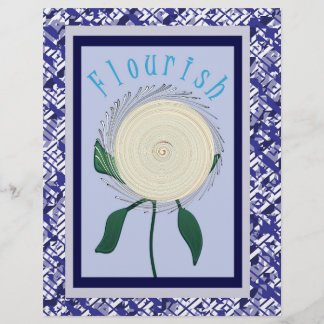 Blauwe Bloem Flourish Schrapboek Papier 2-zijdige 