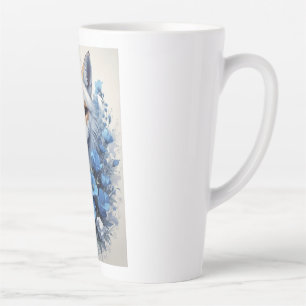 Blauwe Bloem Fox Mok - Waterverf Fox Koffiemok -