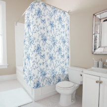 Blauwe Bloem Franse Toile 