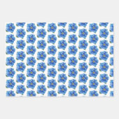 Blauwe bloem geel centrum inpakpapier vel (Voorkant 2)